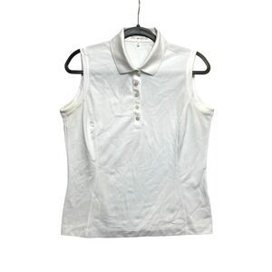 Nike Golf Polo Shirt Womens Size M White Sleeveless Nike FIT